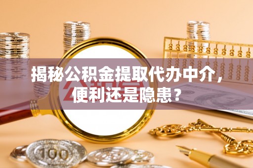 贵池揭秘公积金提取代办中介，便利还是隐患？