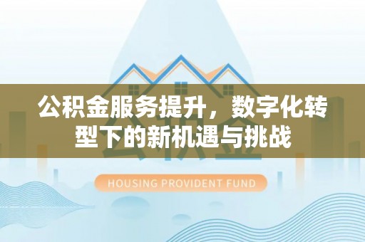 贵池公积金服务提升，数字化转型下的新机遇与挑战