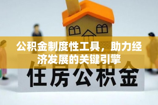 贵池公积金制度性工具，助力经济发展的关键引擎
