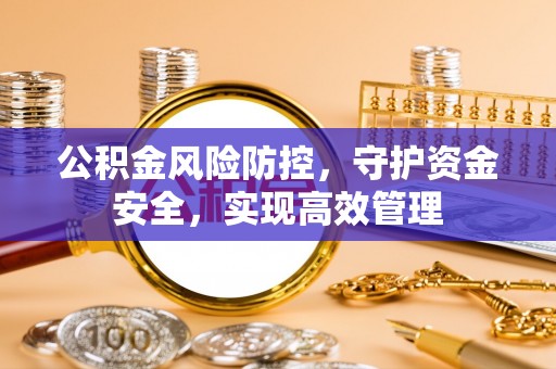 贵池公积金风险防控，守护资金安全，实现高效管理