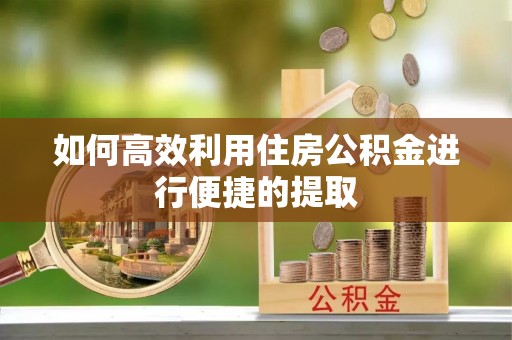 贵池如何高效利用住房公积金进行便捷的提取