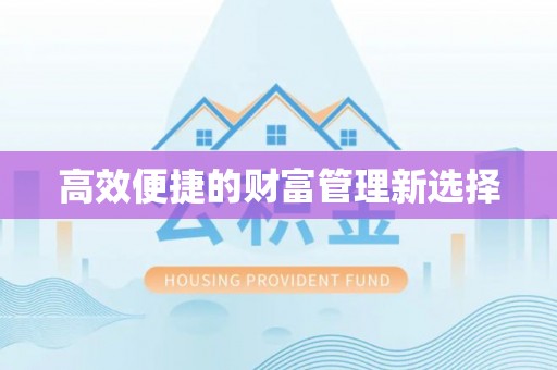 贵池高效便捷的财富管理新选择